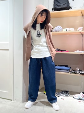 「みんなの白Tフェス」｜「アイテム（パーカー）」を使った、立花清華さん（レディース・168cm）の夏コーディネート