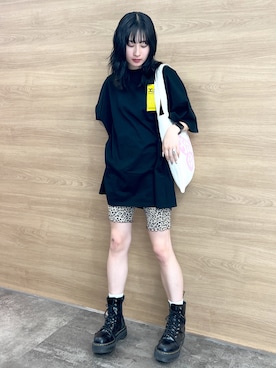 「x-girl_ootd」｜「アイテム（ワンピース/ドレス）」を使った、立花清華さん（レディース・168cm）の夏コーディネート