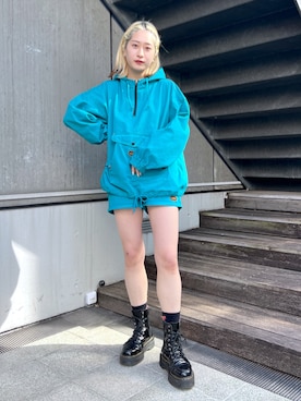 「x-girl_ootd」｜「アイテム（ブルゾン）」を使った、立花清華さん（レディース・168cm）の冬コーディネート