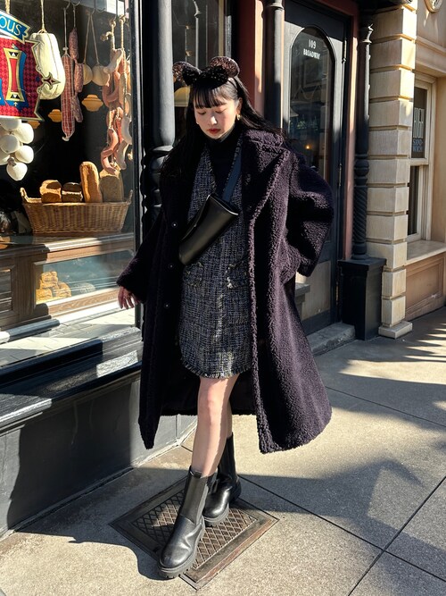 り*ご様 snidel ボアロングコート 極美品 01(M)サイズ スナイデル SNIDEL ファーライクボアロングコート （ブラウン