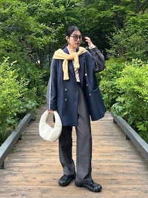 アメリAMERI BACK DENIM DETAIL BLAZER BACK DENIM DETAIL BLAZER（テーラードジャケット）｜Ameri