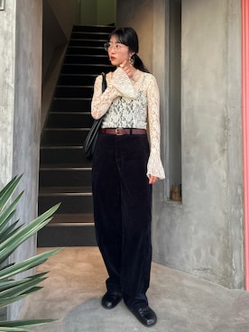 「Ameri（アメリ）のアイテム」を使った、𝐒 𝐄 𝐈 𝐑 𝐀さん（レディース・168cm）の秋コーディネート