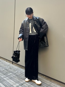 「アイテム（カバーオール）」を使った、𝐒 𝐄 𝐈 𝐑 𝐀さん（レディース・168cm）の冬コーディネート