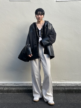 「アイテム（カバーオール）」を使った、𝐒 𝐄 𝐈 𝐑 𝐀さん（レディース・168cm）の冬コーディネート