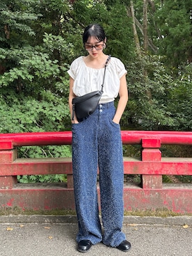 「アイテム（ボディバッグ/ウエストポーチ）」を使った、𝐒 𝐄 𝐈 𝐑 𝐀さん（レディース・168cm）の秋コーディネート