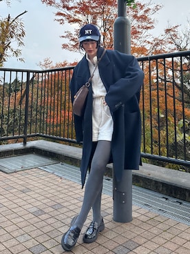 「オトナカジュアル」｜「アイテム（オールインワン・サロペット）」を使った、𝐒 𝐄 𝐈 𝐑 𝐀さん（レディース・168cm）の冬コーディネート