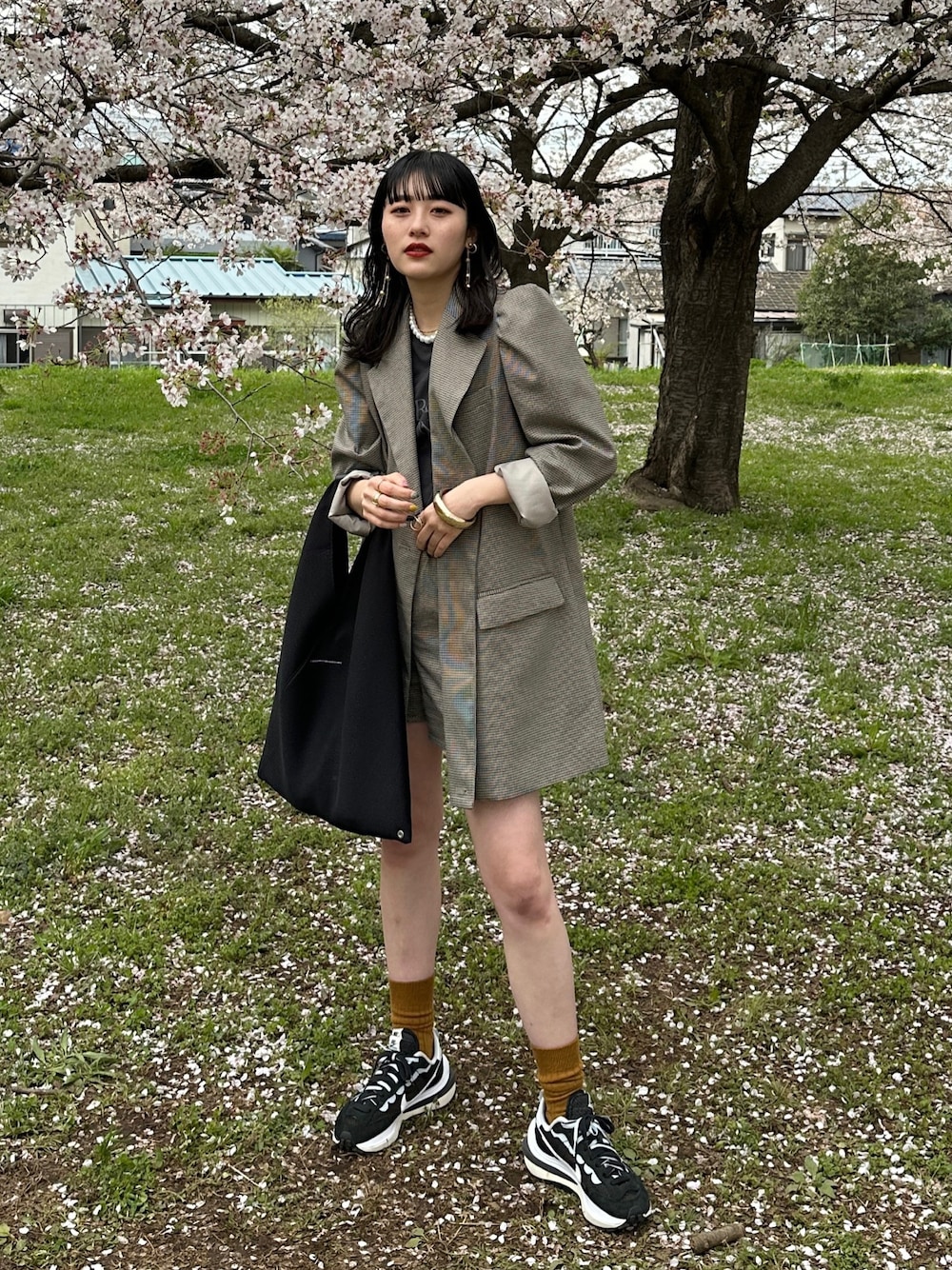 AMERI CHECK JACKET MINI DRESS