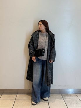 「ITEMS URBANRESEARCH（アイテムズ アーバンリサーチ）のミックスシャギーニット（ニット/セーター）」を使った、kaedeさん（レディース・153cm）の冬コーディネート