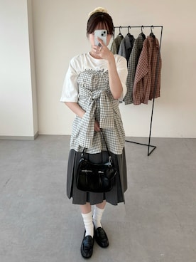 「アイテム（シュシュ）」を使った、tapiさん（レディース・153cm）の夏コーディネート