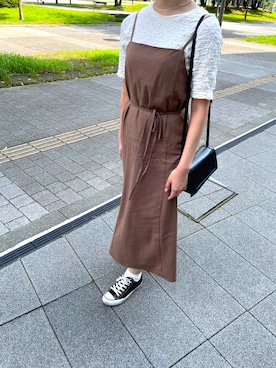 「JUNOAH」｜「アイテム（サロペット/オーバーオール）」を使った、aya.さん（レディース・164cm）の秋コーディネート