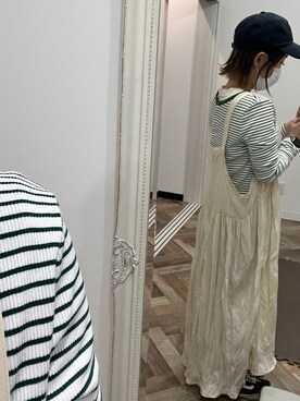 「via j（ヴィアジェイ）のアイテム（帽子）」を使った、jmeatfさん（レディース・153cm）の春コーディネート