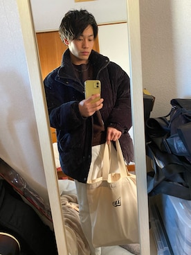「ZARA（ザラ）のアイテム（ダウンジャケット/コート）」を使った、kear06さん（メンズ・170cm）の冬コーディネート