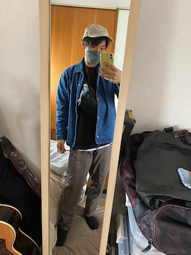 「KANGOL（カンゴール）のアイテム（キャップ）」を使った、kear06さん（メンズ・170cm）の春コーディネート