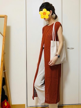 「アイテム（タンクトップ、グレー系）」を使った、yu……さん（レディース・164cm）の夏コーディネート