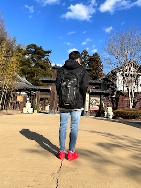 「デニム」｜「アイテム（ナイロンジャケット）」を使った、5keyさん（メンズ・165cm）の冬コーディネート