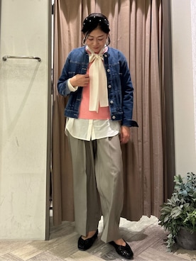「grove（グローブ）のライトオンスストレッチデニムジャケット（デニムジャケット、ブルー系）」を使った、micca0118さん（レディース）の春コーディネート