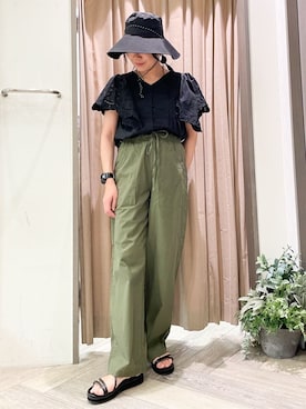 「Lee（リー）のアイテム（その他パンツ）」を使った、micca0118さん（レディース・156cm）の春コーディネート
