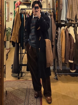「WOOLRICH（ウールリッチ）のアイテム」を使った、amenoishidatamiさん（メンズ・174cm）の冬コーディネート