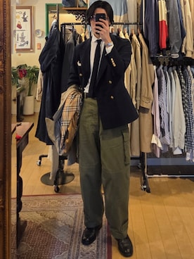 「BURBERRY（バーバリー）のアイテム」を使った、amenoishidatamiさん（メンズ・174cm）の春コーディネート