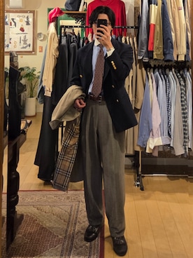 「BURBERRY（バーバリー）のアイテム」を使った、amenoishidatamiさん（メンズ・174cm）の春コーディネート