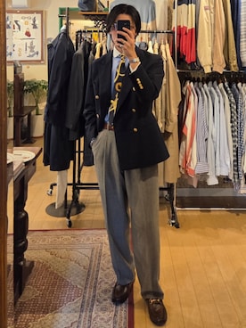 「POLO RALPH LAUREN（ポロ ラルフ ローレン）のアイテム（テーラードジャケット、ブルー系）」を使った、amenoishidatamiさん（メンズ・174cm）の春コーディネート