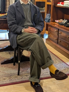 「dunhill（ダンヒル）のアイテム」を使った、amenoishidatamiさん（メンズ・174cm）の春コーディネート