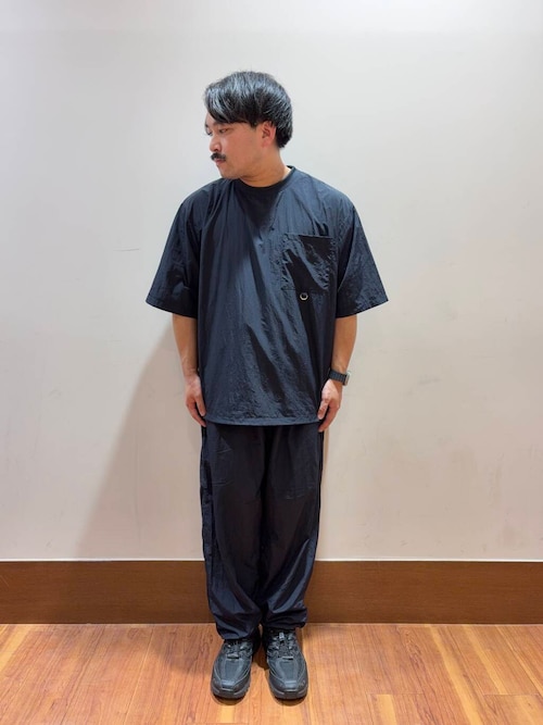 『撥水/イージーケア/接触冷感/UVカット』タスランナイロンクルーネックドロストTシャツ