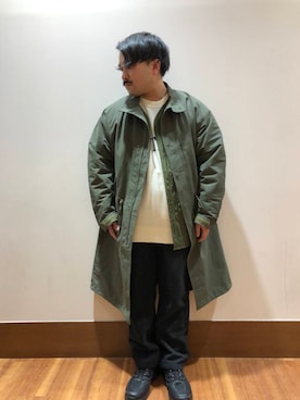 「アイテム（モッズコート）」を使った、TORU OKIさん（メンズ・163cm）の冬コーディネート