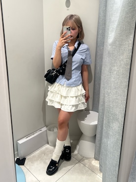 「アイテム（ローファー）」を使った、oliveakanechannさん（レディース・150cm）の夏コーディネート