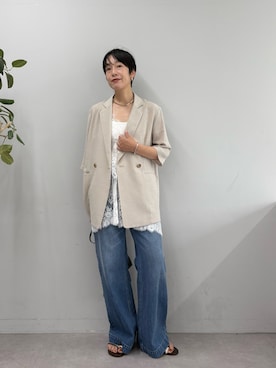 「GALLARDAGALANTE（ガリャルダガランテ）のネックカフ（チョーカー、シルバー系）」を使った、gg_michikoさん（レディース・166cm）の春コーディネート