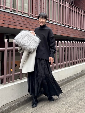 「アイテム（その他アウター、グレー系）」を使った、gg_michikoさん（レディース・166cm）の秋コーディネート