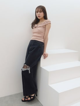 「EATME（イートミー）のアイテム」を使った、MOCAさん（レディース・162cm）の春コーディネート