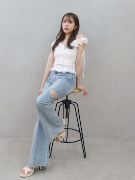 「EATME（イートミー）のアイテム」を使った、MOCAさん（レディース・162cm）の春コーディネート