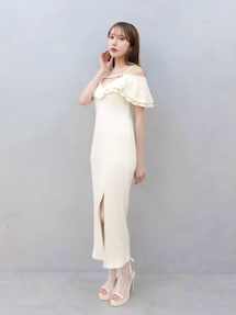 EATME ベルテッドラッフルフリルワンピース ベルテッドラッフルフリルワンピース[品番：MKSW0064856]｜EATME