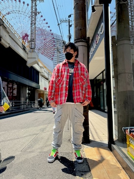 「ROYAL FLASH（ロイヤルフラッシュ）のアイテム（パンツ）」を使った、xxnora24さん（メンズ・178cm）の春コーディネート