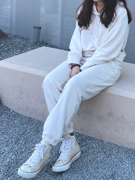 「アイテム（その他シューズ、ホワイト系）」を使った、oin_fourさん（レディース・157cm）の夏コーディネート