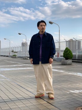 「Wrangler（ラングラー）のアイテム（ジャケット/アウター）」を使った、kantaさん（メンズ・165cm）の秋コーディネート