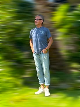 「アイテム（デニムパンツ）」を使った、Jirorhythmさん（メンズ・166cm・60代）の夏コーディネート