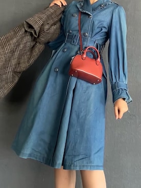 「デニムワンピ」｜sakineさん（レディース・163cm）の冬コーディネート