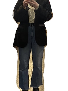 「KBF（ケイビーエフ）のアイテム（ノーカラージャケット）」を使った、🪐さん（レディース・157cm）の冬コーディネート