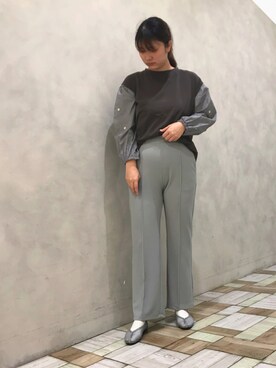 「アイテム（シューズ、ブルー系）」を使った、くまがいさん（レディース・163cm）の夏コーディネート