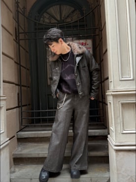 「ANDER HUNK（アンダーハンク）のアイテム」を使った、タカヒロさん（メンズ・162cm）の冬コーディネート