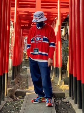 「アイテム（スポーツグッズ）」を使った、reeboker99さん（メンズ・167cm）の冬コーディネート