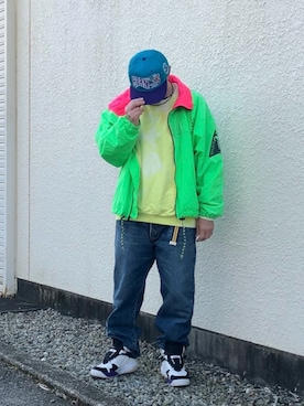 「アイテム（ナイロンジャケット）」を使った、reeboker99さん（メンズ・167cm）の春コーディネート