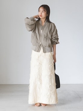 「Noble（ノーブル）のアイテム（MA-1）」を使った、minani.aさん（レディース・155cm）の秋コーディネート