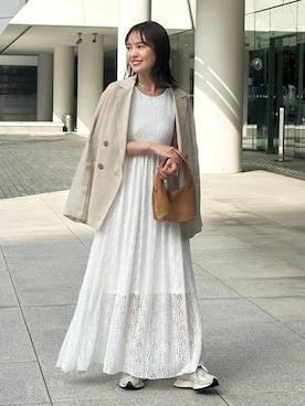 「レース」｜「アイテム（ジャケット/アウター）」を使った、minani.aさん（レディース・155cm）の夏コーディネート