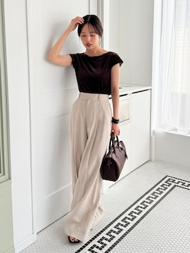 「アイテム（ボストンバッグ）」を使った、minani.aさん（レディース・155cm）の夏コーディネート