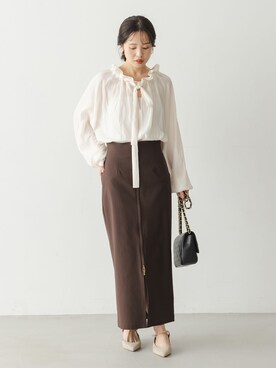 「maison-vincent（メゾンヴァンサン）のアイテム」を使った、minani.aさん（レディース・155cm）の冬コーディネート