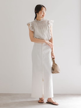 「アイテム（スカート）」を使った、minani.aさん（レディース・155cm）の夏コーディネート