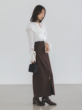 「アイテム（スカート）」を使った、minani.aさん（レディース・155cm）の秋コーディネート